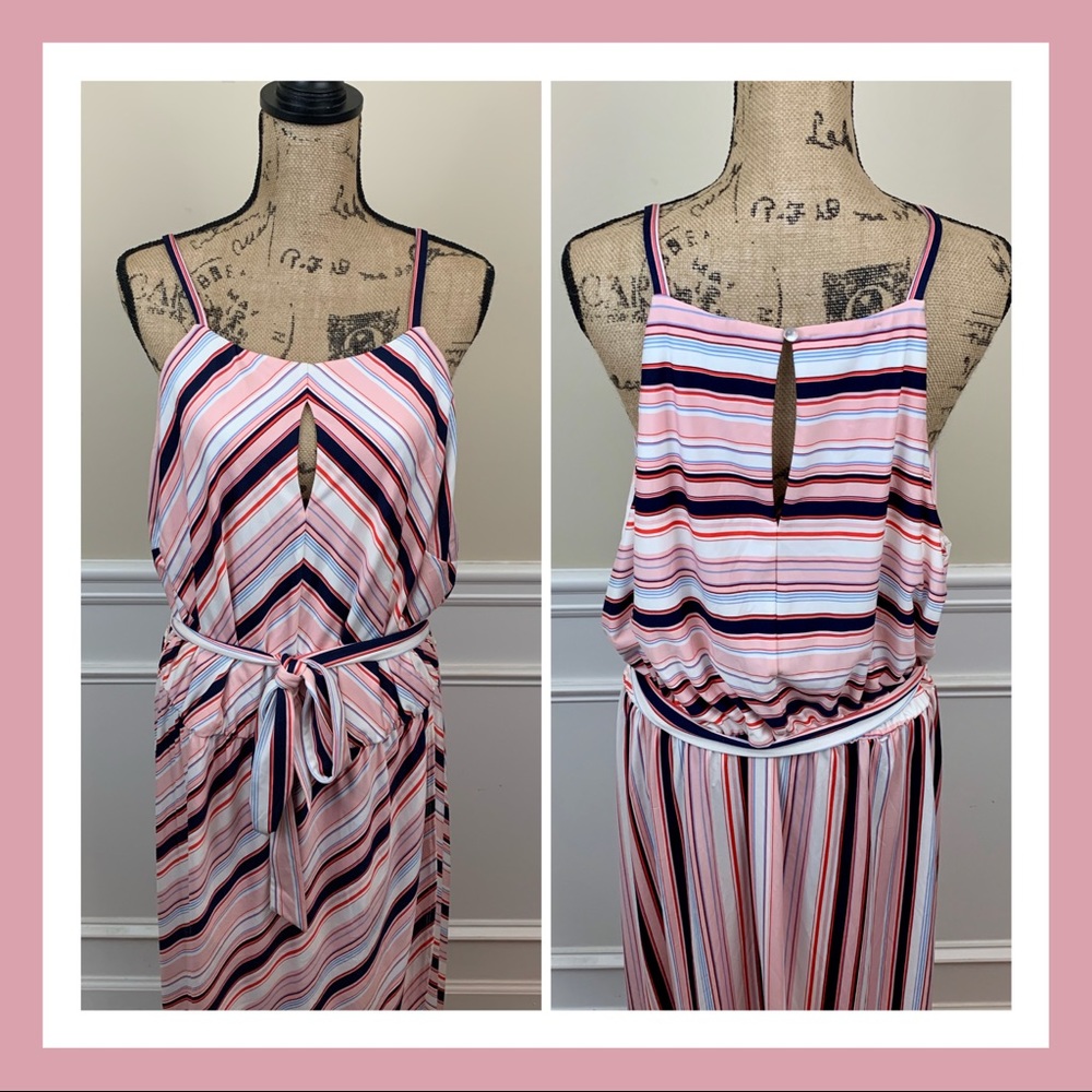 NWOT Sleeveless Faux Wrap Maxi Dress